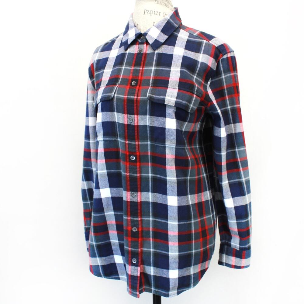 Equipment plaid long sleeve cotton button up flannel shirt XS